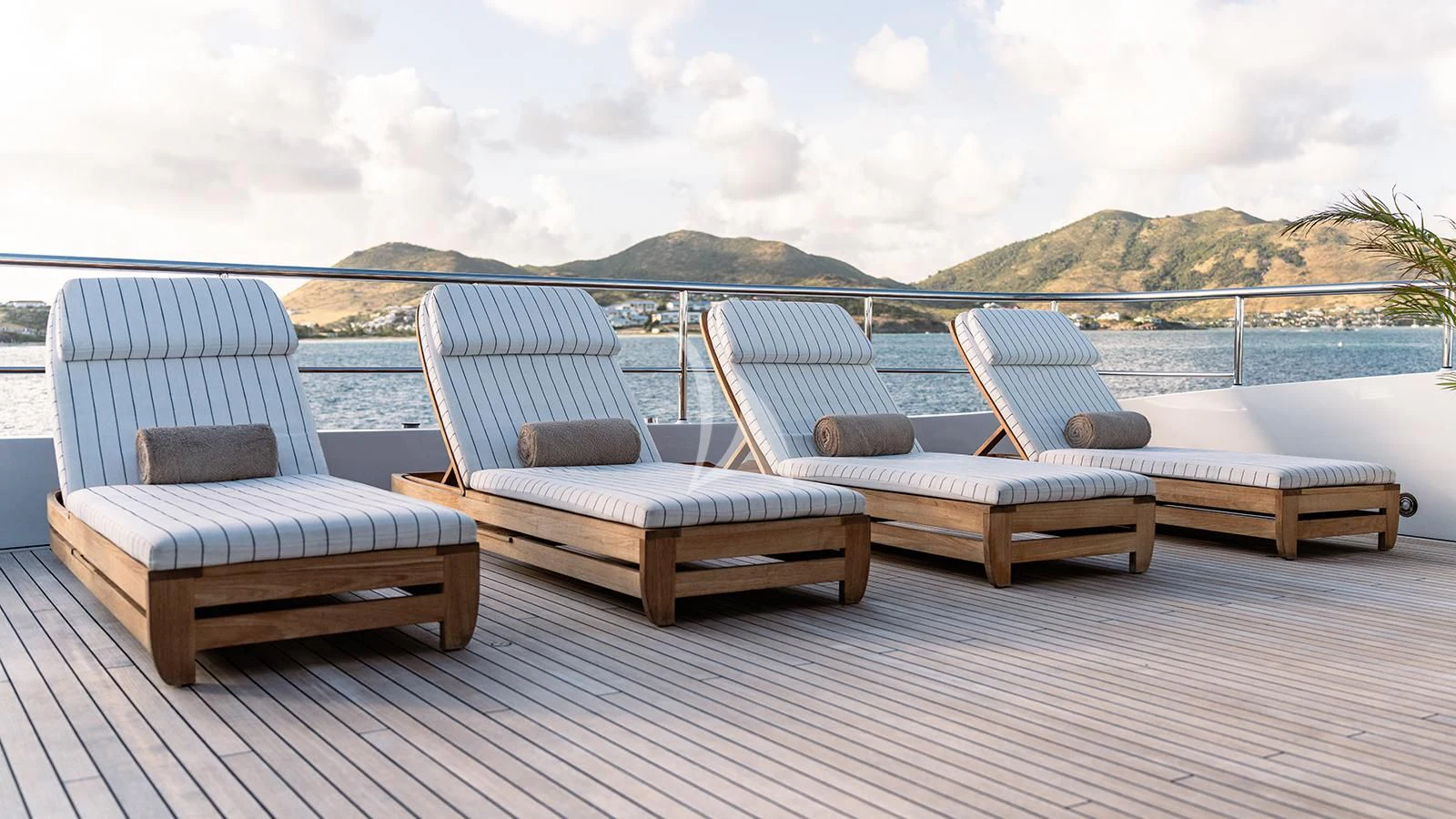 a group of chairs on a deck aboard MOSKITO Yacht for Sale
