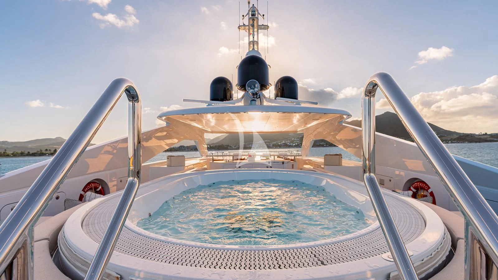 the front of a boat aboard MOSKITO Yacht for Sale