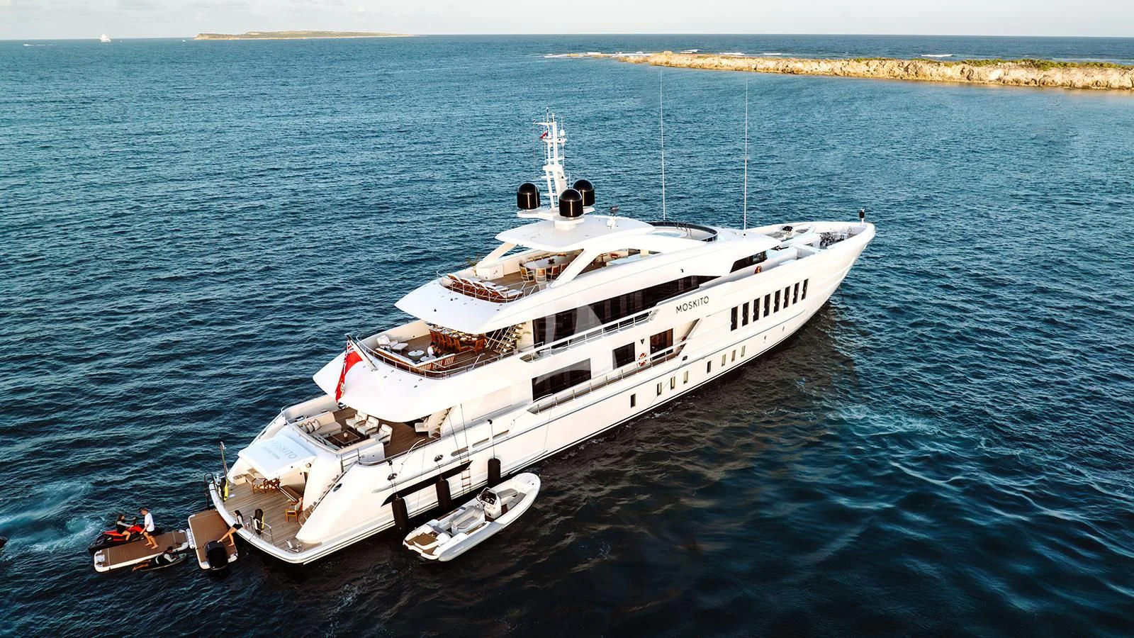 a boat in the water aboard MOSKITO Yacht for Sale