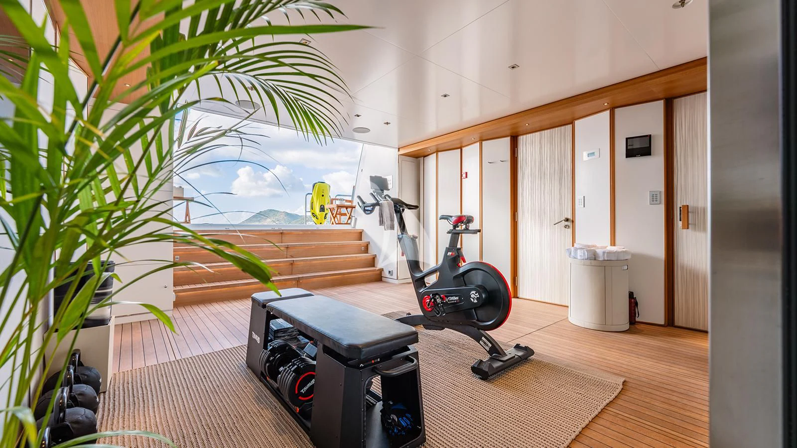 a room with a camera and a plant aboard MOSKITO Yacht for Sale
