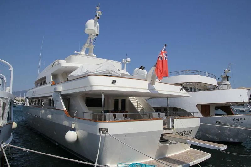 a large white boat aboard JOALMI Yacht for Sale