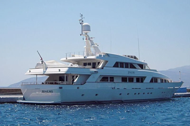 a large white boat aboard JOALMI Yacht for Sale