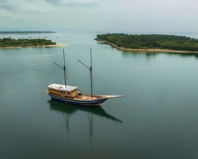 a boat on the water aboard CELESTIA Yacht for Sale