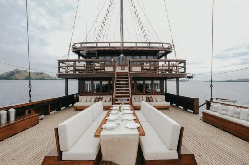 a boat on the water aboard CELESTIA Yacht for Sale