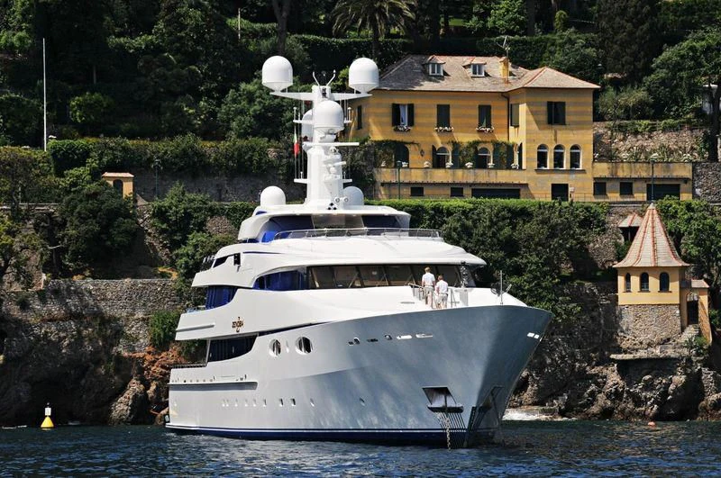 a boat in the water aboard ZENOBIA Yacht for Sale