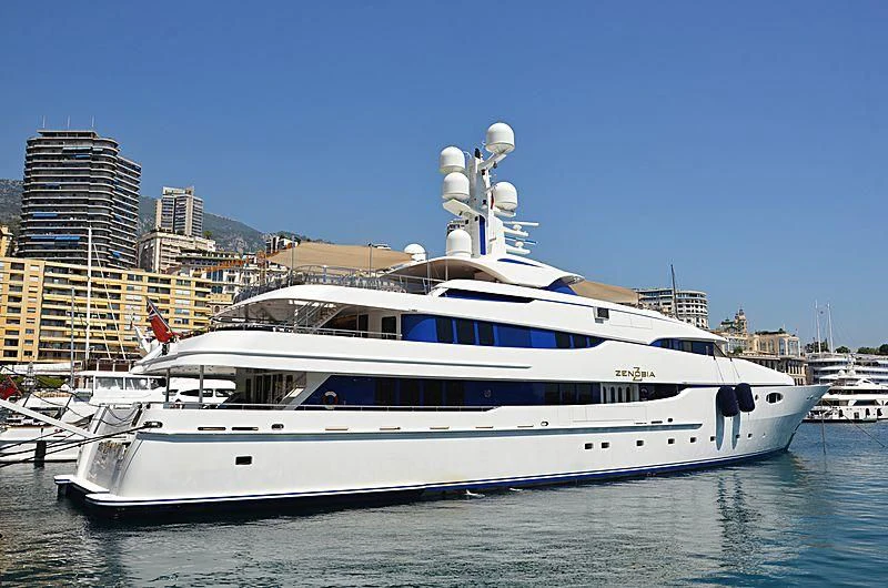 a large white yacht aboard ZENOBIA Yacht for Sale