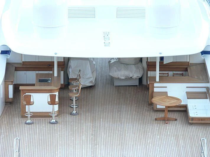 a room with a whiteboard and desks aboard ZENOBIA Yacht for Sale