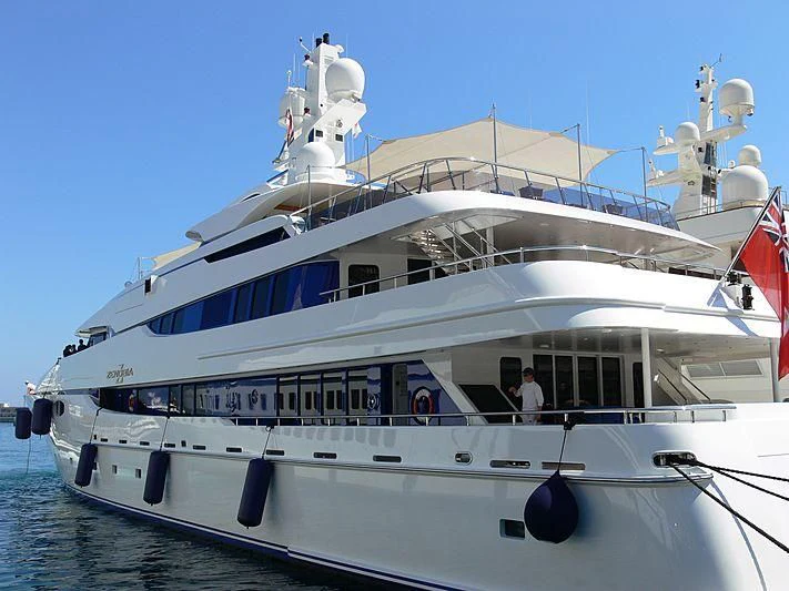 a large white yacht aboard ZENOBIA Yacht for Sale