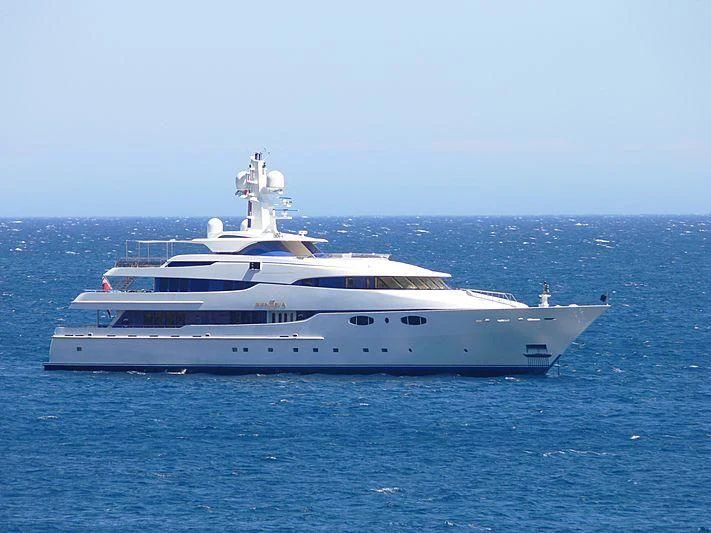 a white yacht in the water aboard ZENOBIA Yacht for Sale