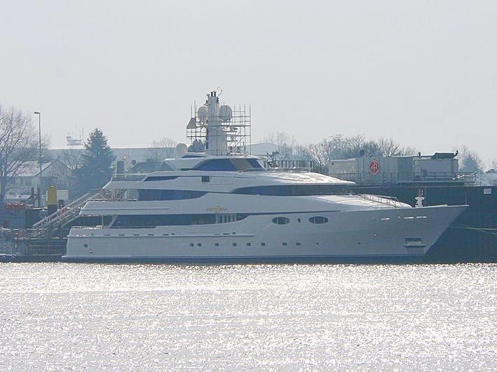 a large ship in the water aboard ZENOBIA Yacht for Sale