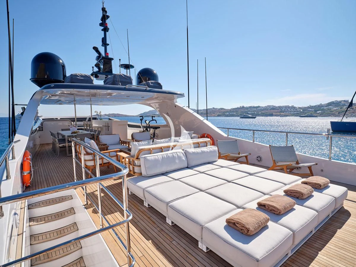 a boat on the water aboard WHITE KNIGHT Yacht for Sale