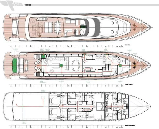 diagram, engineering drawing aboard WHITE KNIGHT Yacht for Sale