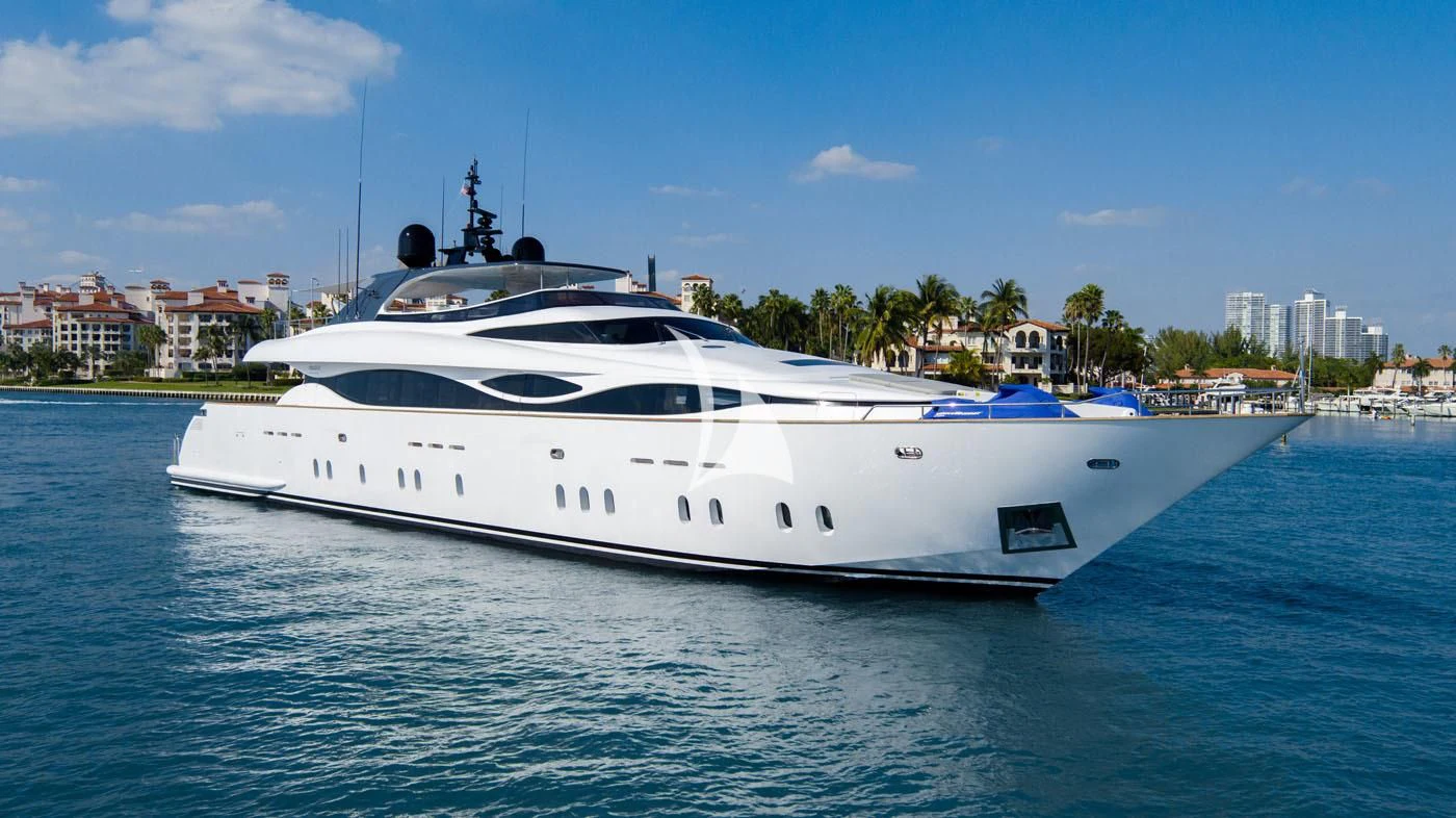 a white yacht on the water aboard WHITE KNIGHT Yacht for Sale