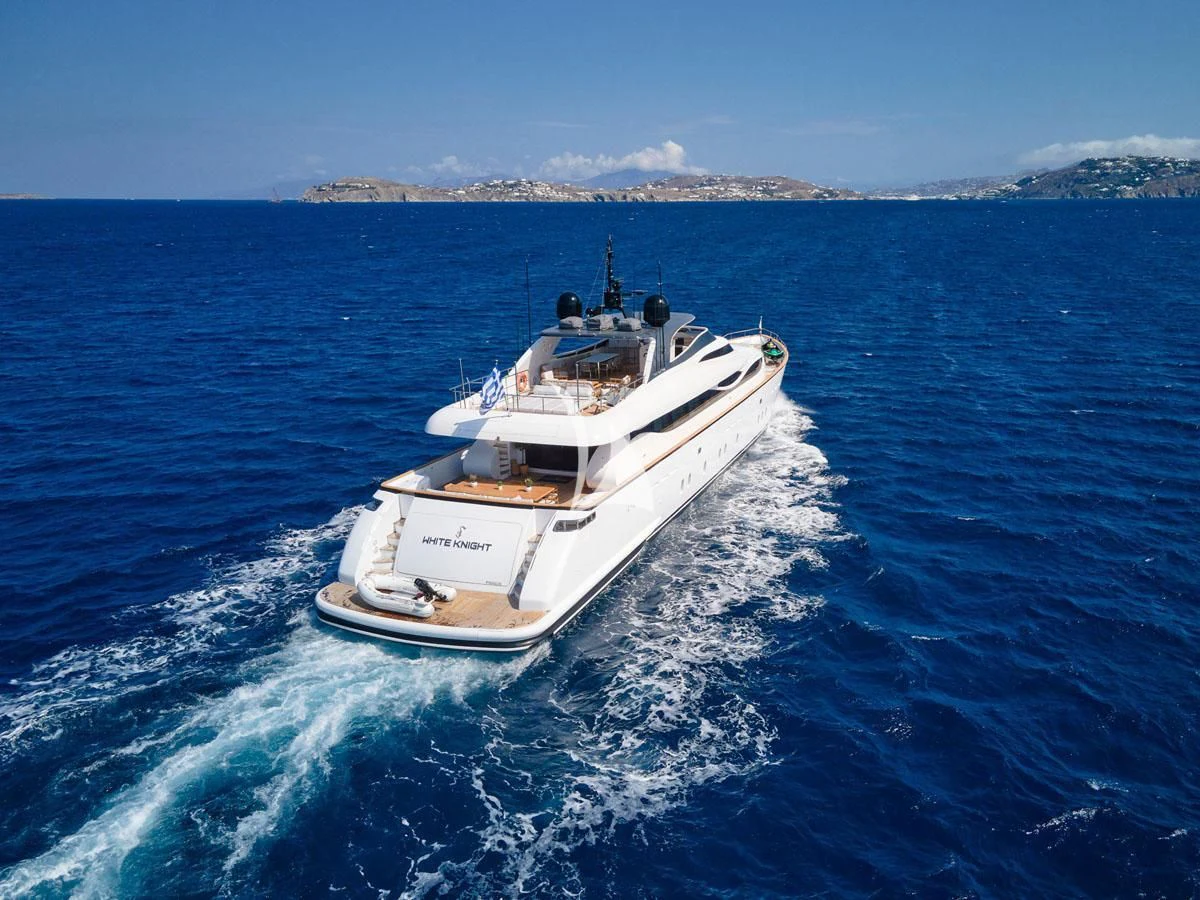 a boat on the water aboard WHITE KNIGHT Yacht for Sale
