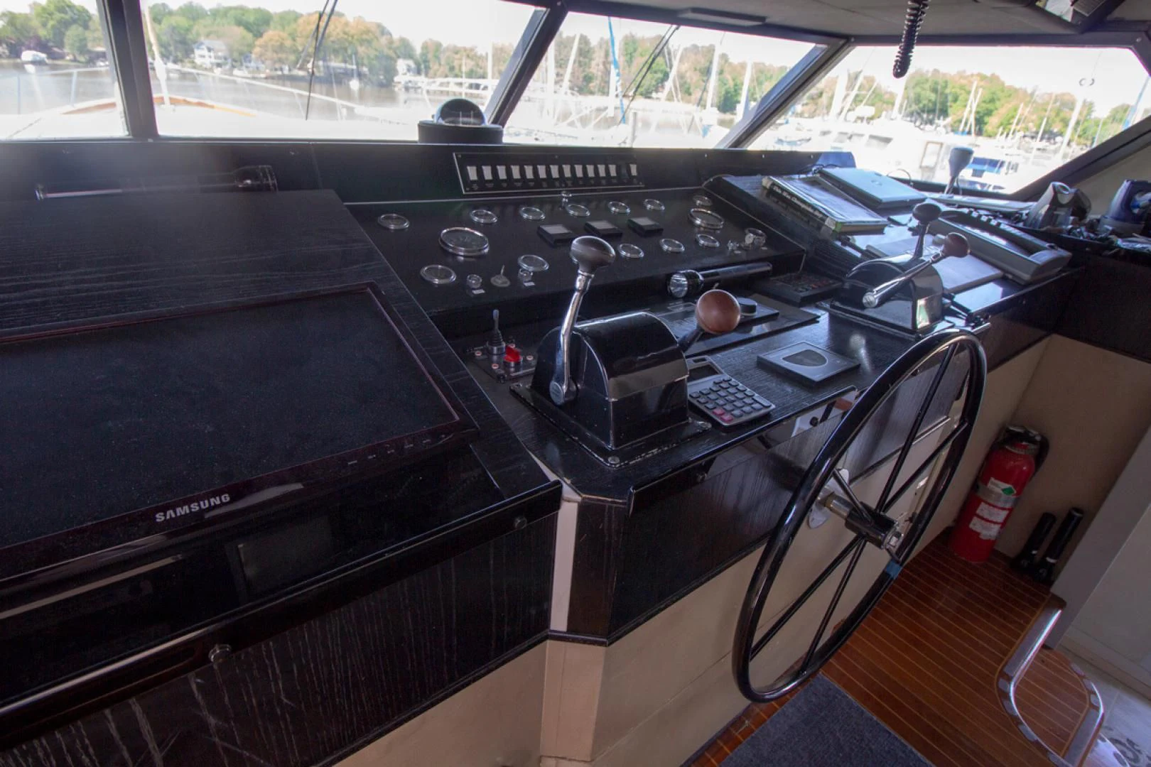 the inside of a car aboard LIQUIDITY Yacht for Sale