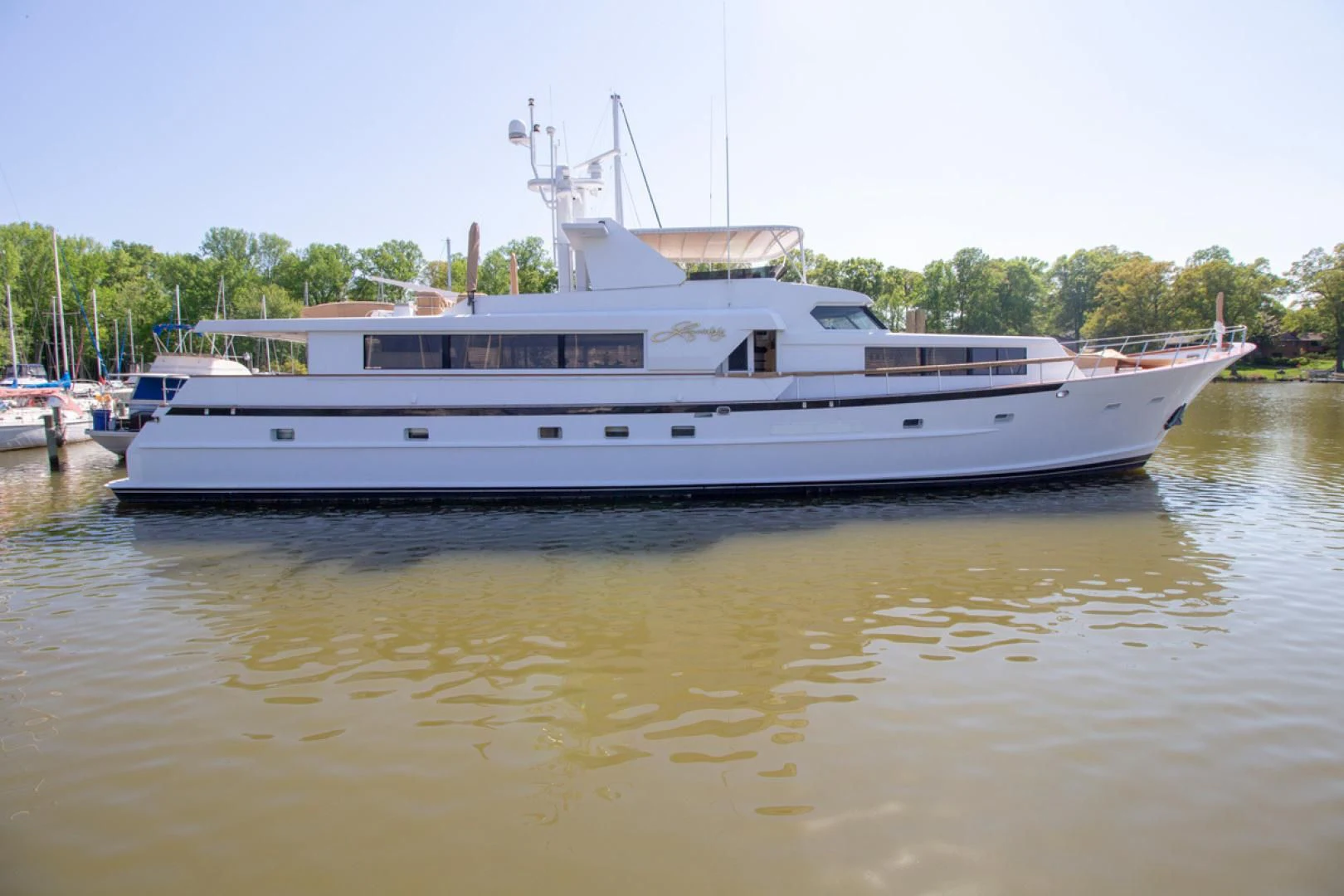 a boat on the water aboard LIQUIDITY Yacht for Sale