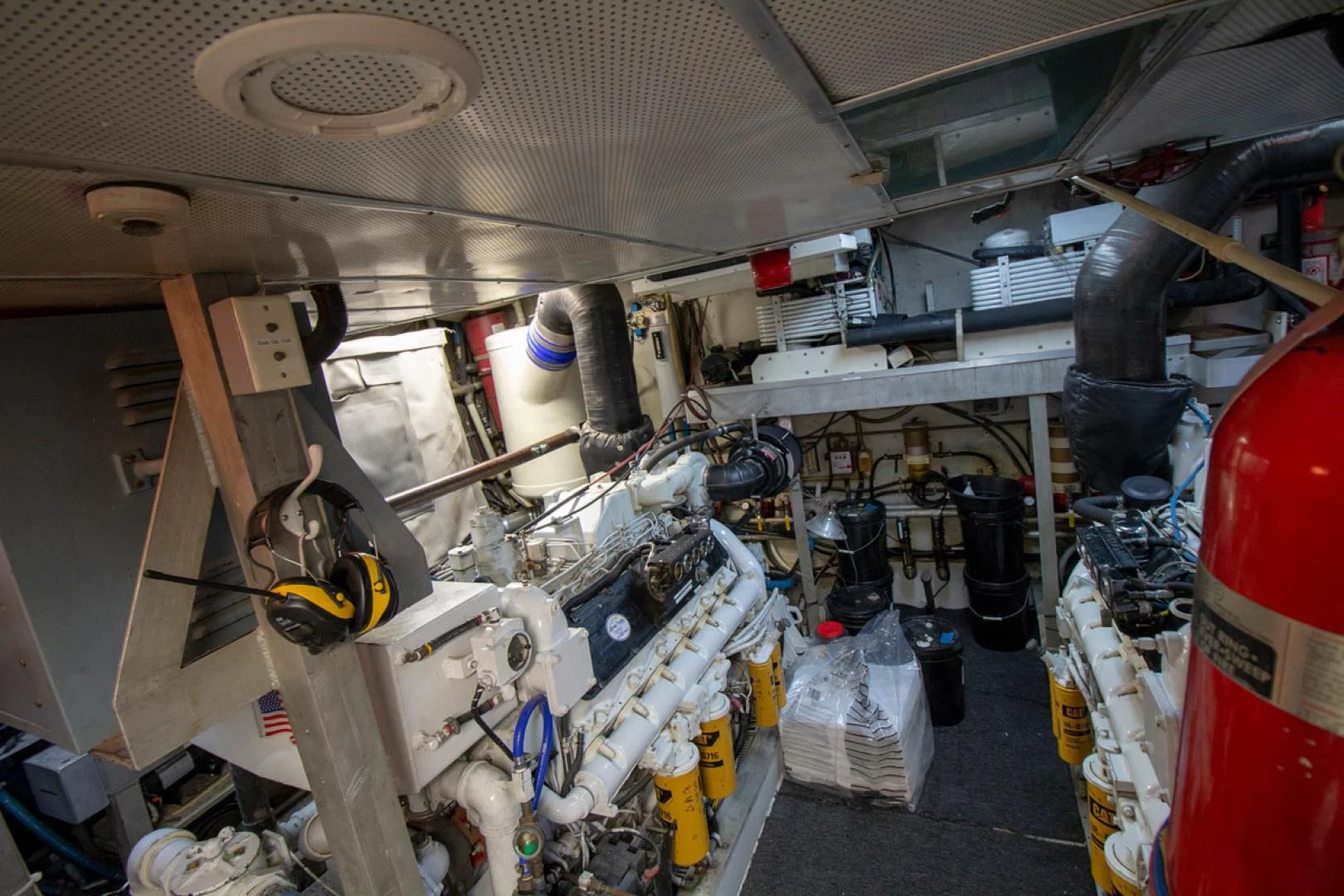 a room with pipes and equipment aboard LIQUIDITY Yacht for Sale