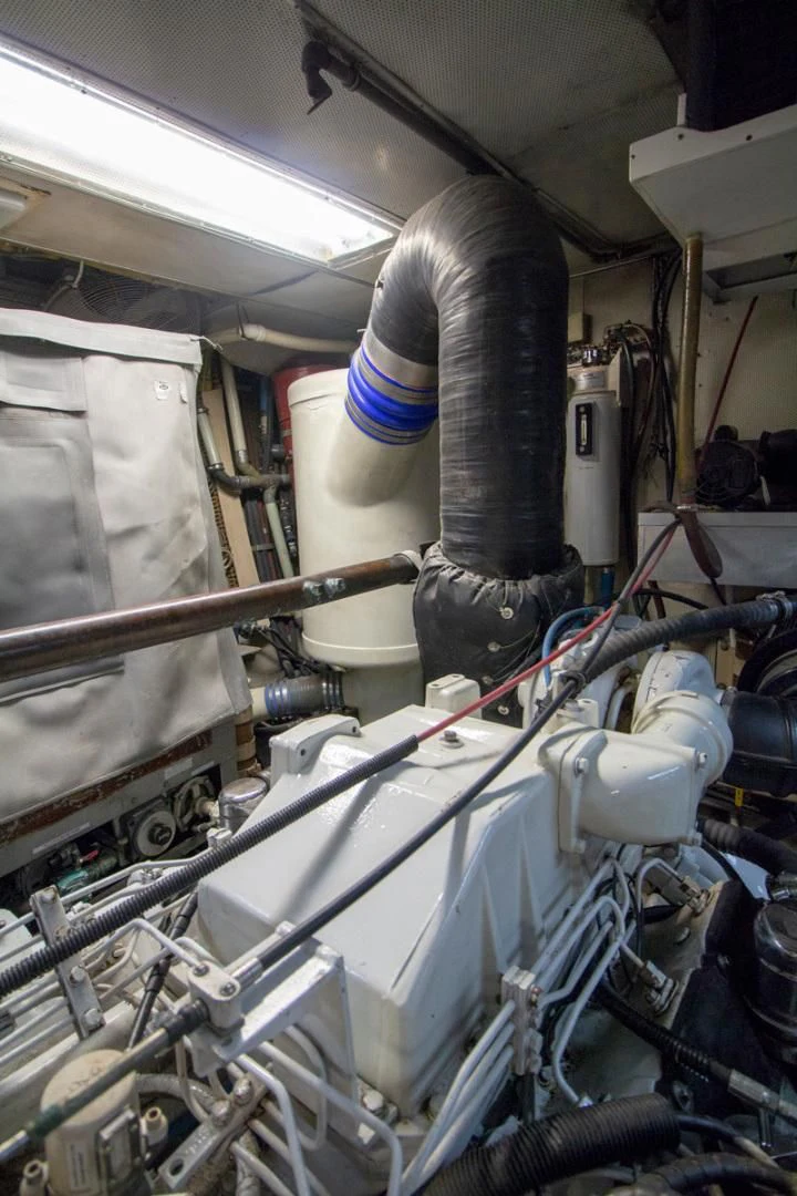 a factory with pipes and tubes aboard LIQUIDITY Yacht for Sale