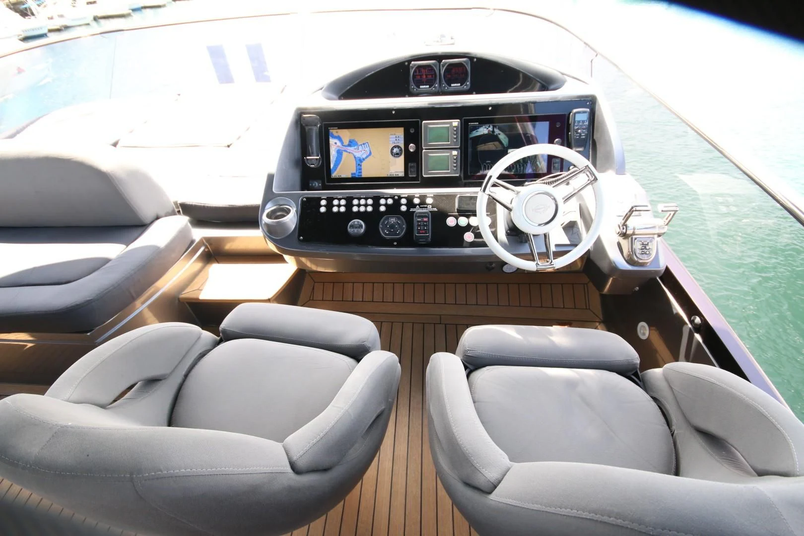 the inside of a car aboard SAVI II Yacht for Sale