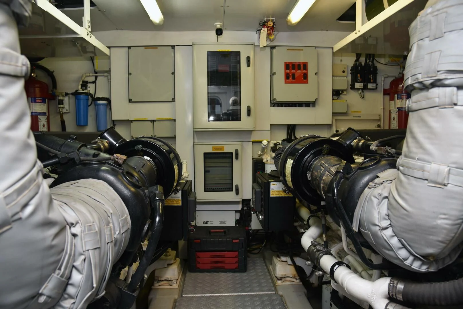 a room with a machine and equipment aboard SAVI II Yacht for Sale