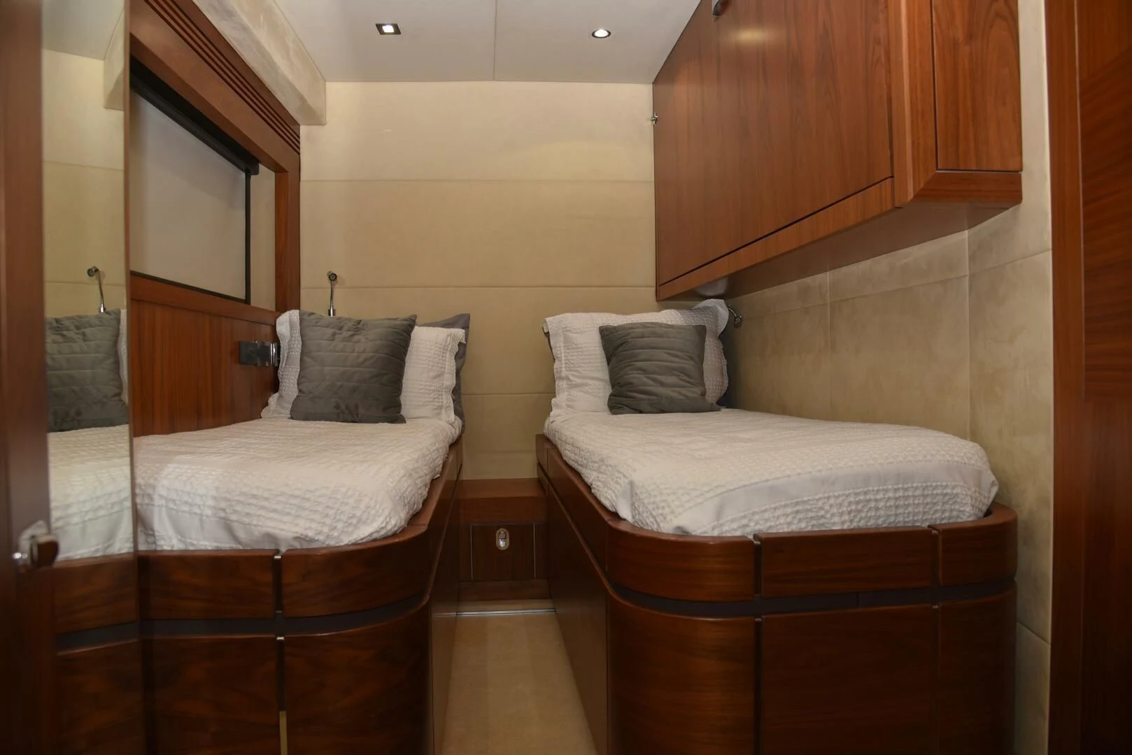a couple of beds in a hotel room aboard SAVI II Yacht for Sale