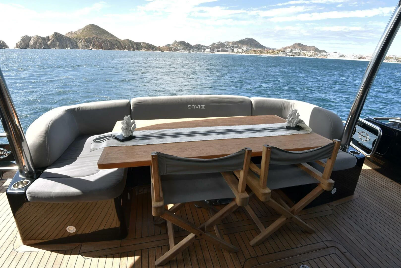 a boat on a deck aboard SAVI II Yacht for Sale