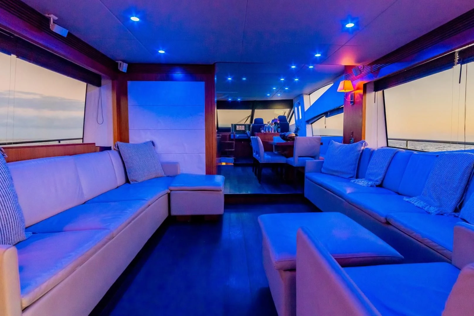 a room with a couch and a table aboard SAVI II Yacht for Sale
