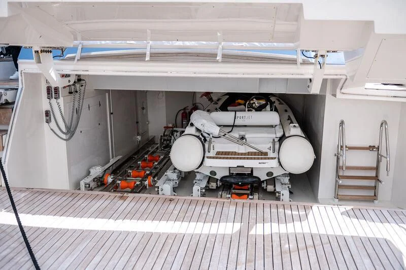 a large white machine in a factory aboard VISSOTTA Yacht for Sale