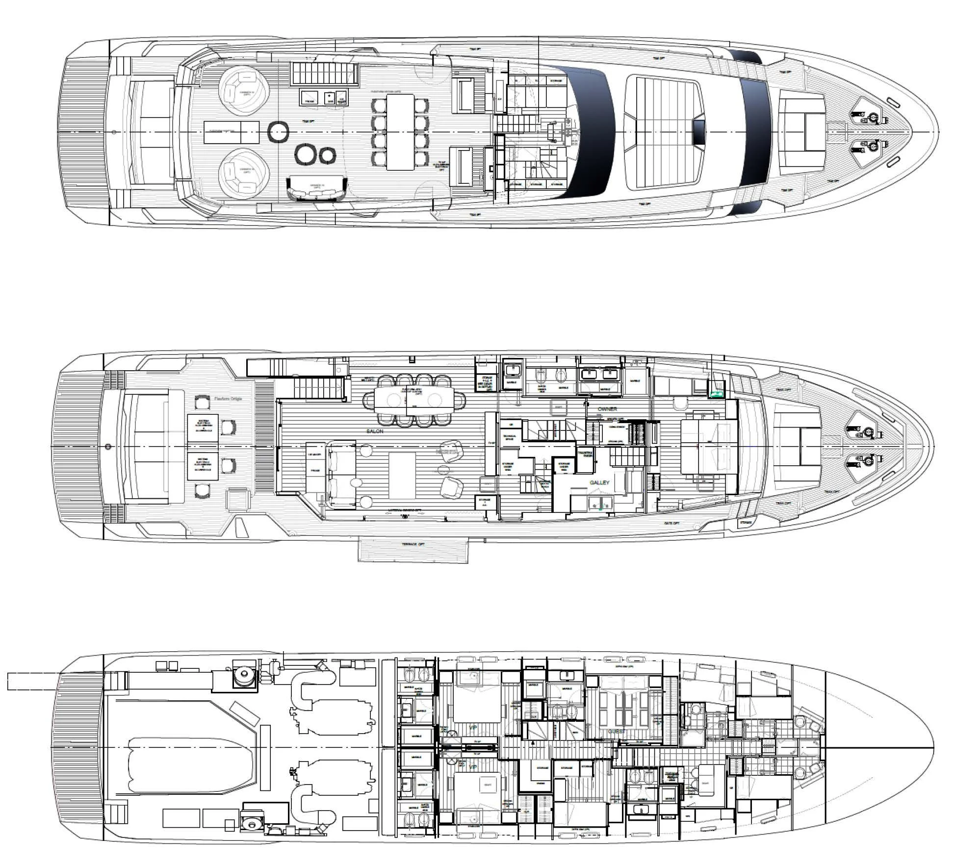 diagram, engineering drawing aboard VISSOTTA Yacht for Sale