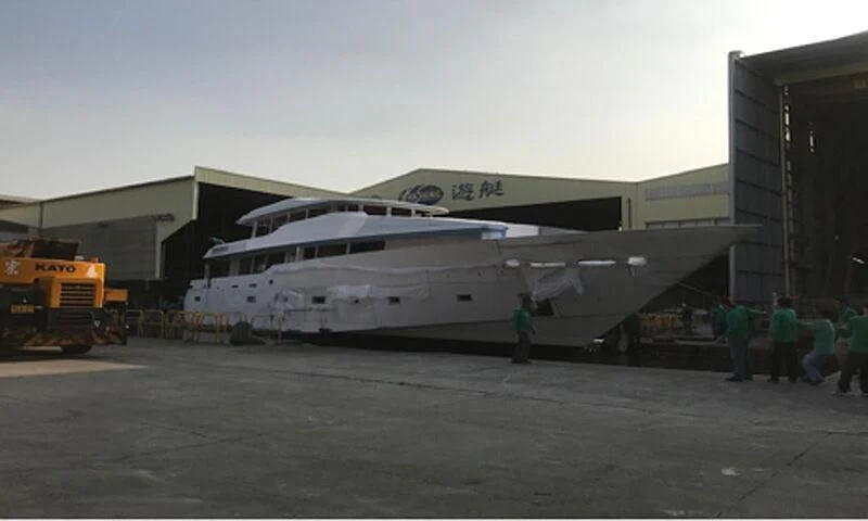 a large white airplane aboard BOKE 125 Yacht for Sale