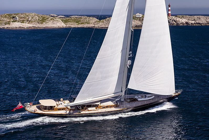 a sailboat on the water aboard WISP Yacht for Sale