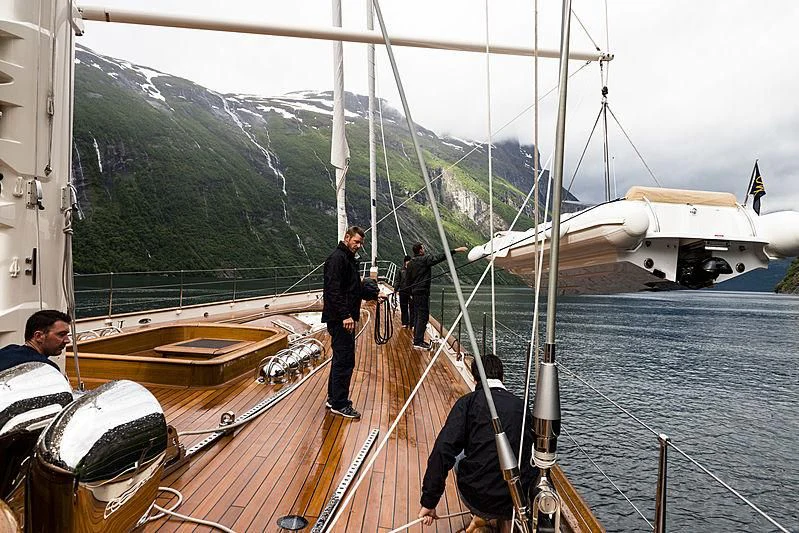 a group of people on a boat aboard WISP Yacht for Sale