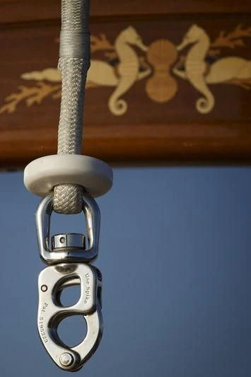 a close-up of a key aboard WISP Yacht for Sale