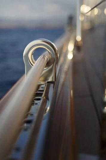 a close-up of a boat aboard WISP Yacht for Sale