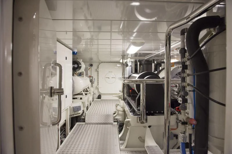 a room with machines aboard WISP Yacht for Sale
