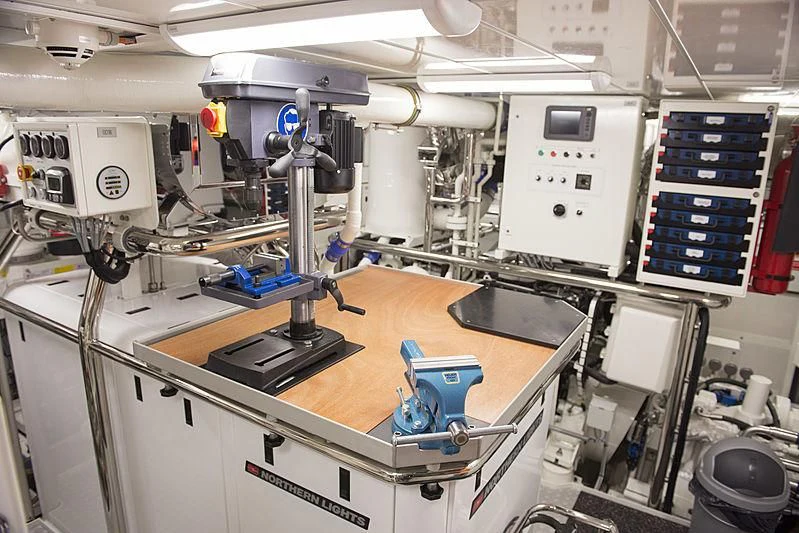 a room with machinery and equipment aboard WISP Yacht for Sale