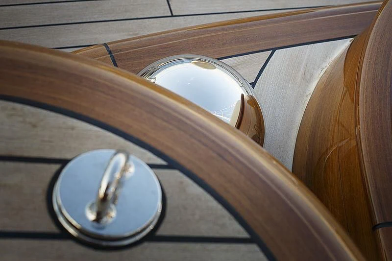 a pair of glasses on a table aboard WISP Yacht for Sale