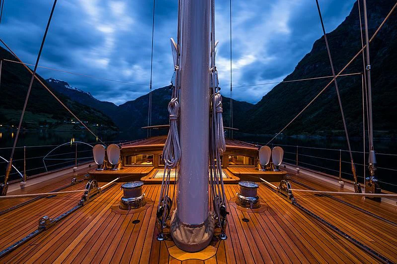 a ship on the water aboard WISP Yacht for Sale