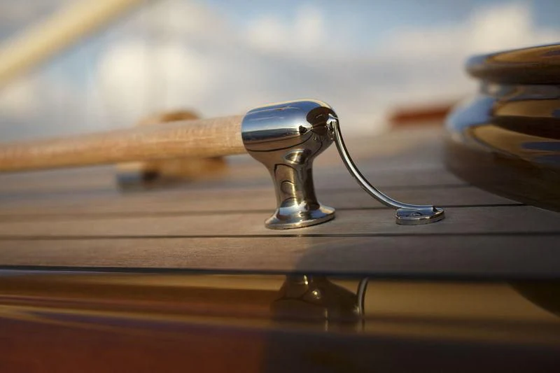 a gavel on a table aboard WISP Yacht for Sale