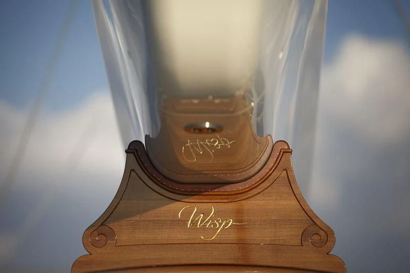 a trophy on a stand aboard WISP Yacht for Sale