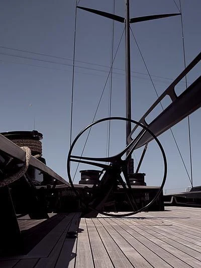 a boat on a dock aboard BULLITT Yacht for Sale