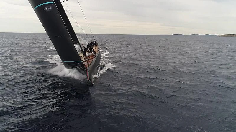 a person sailing on the sea aboard BULLITT Yacht for Sale