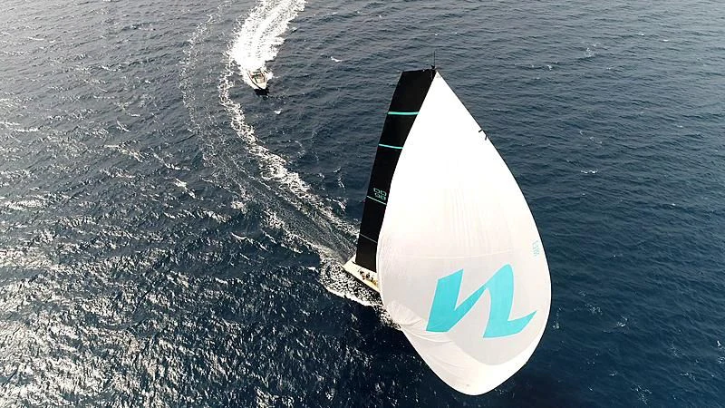 a rocket taking off from the ocean aboard BULLITT Yacht for Sale