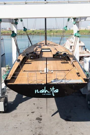 a boat on a trailer aboard BULLITT Yacht for Sale