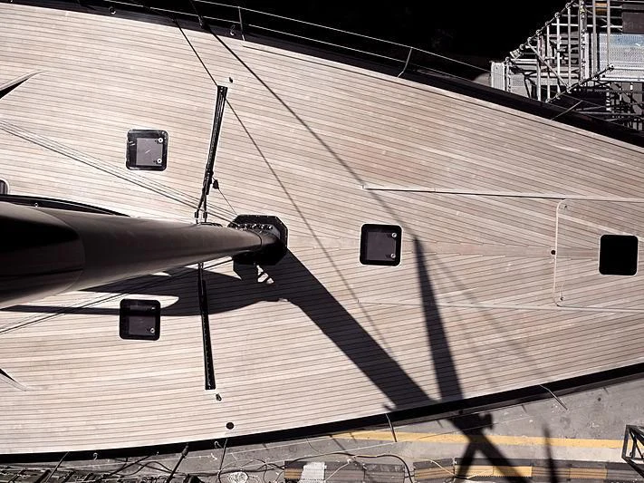 a large airplane with a large propeller aboard BULLITT Yacht for Sale