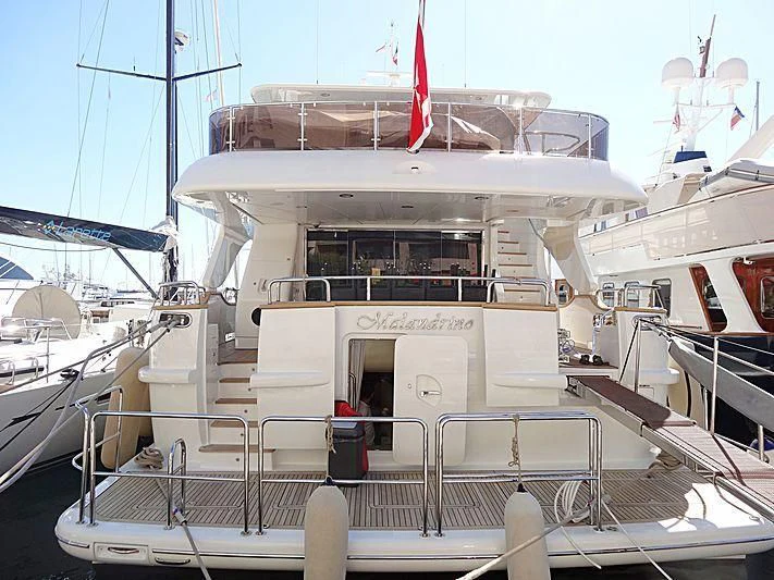 a large white ship aboard MALANDRINO Yacht for Sale