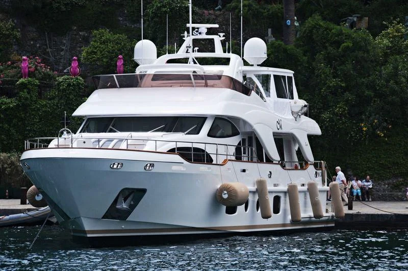 a white boat on the water aboard MALANDRINO Yacht for Sale