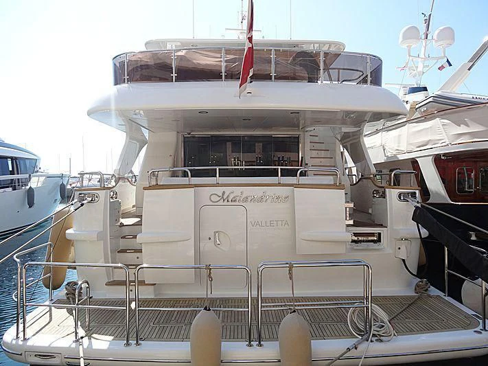 a large white ship aboard MALANDRINO Yacht for Sale