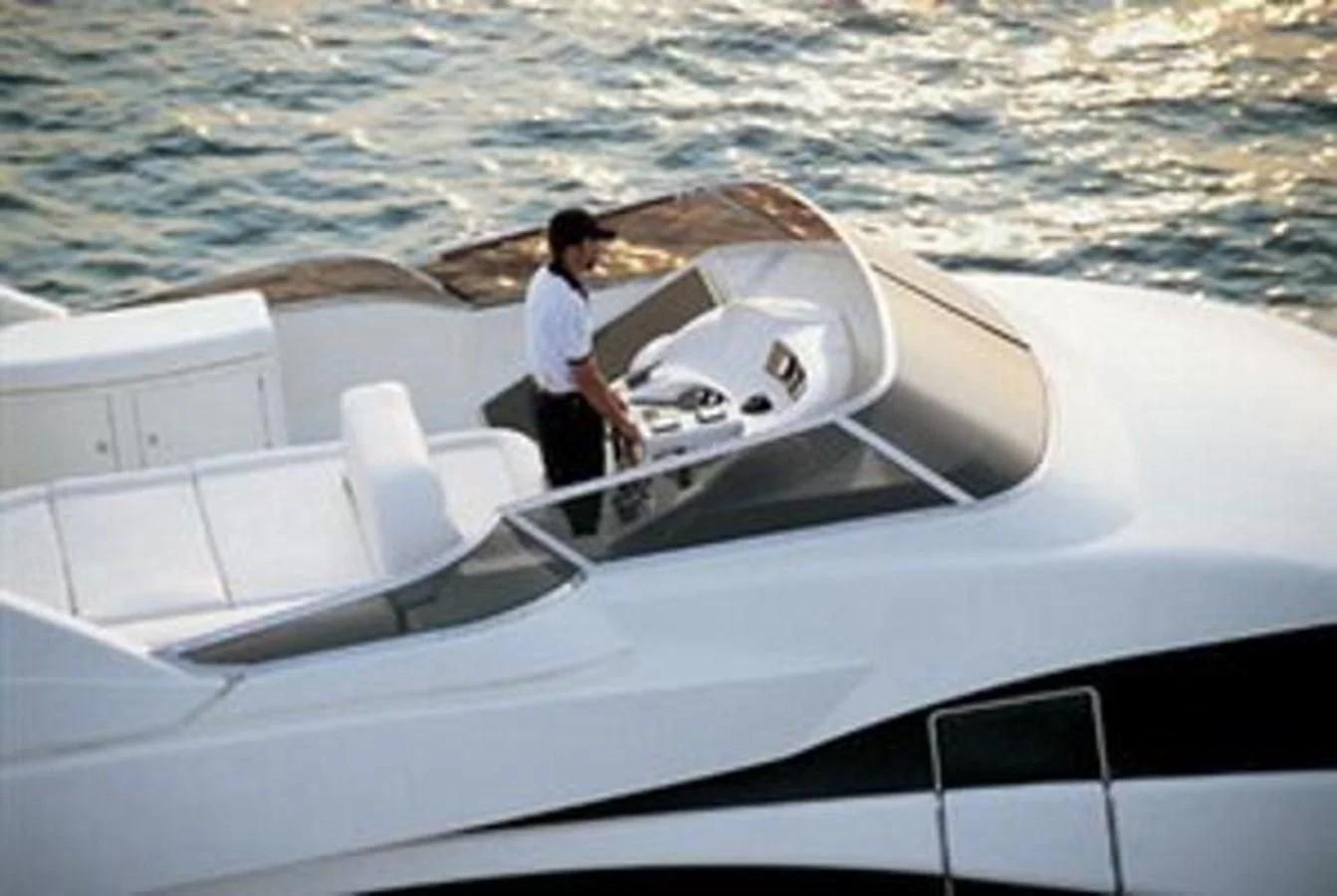 a person standing on a boat aboard AZIMUT 74 Yacht for Sale