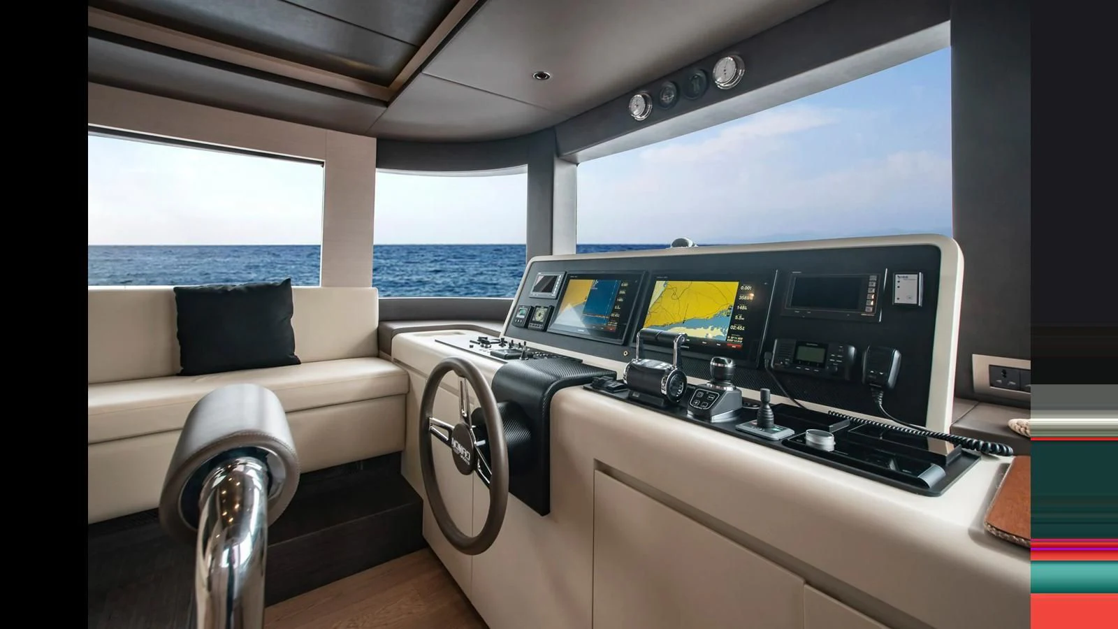 inside of a car aboard NOMAD 70 SUV Yacht for Sale